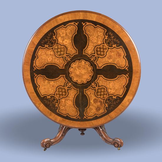 A Fine Walnut and Marquetry Inlaid Centre Table